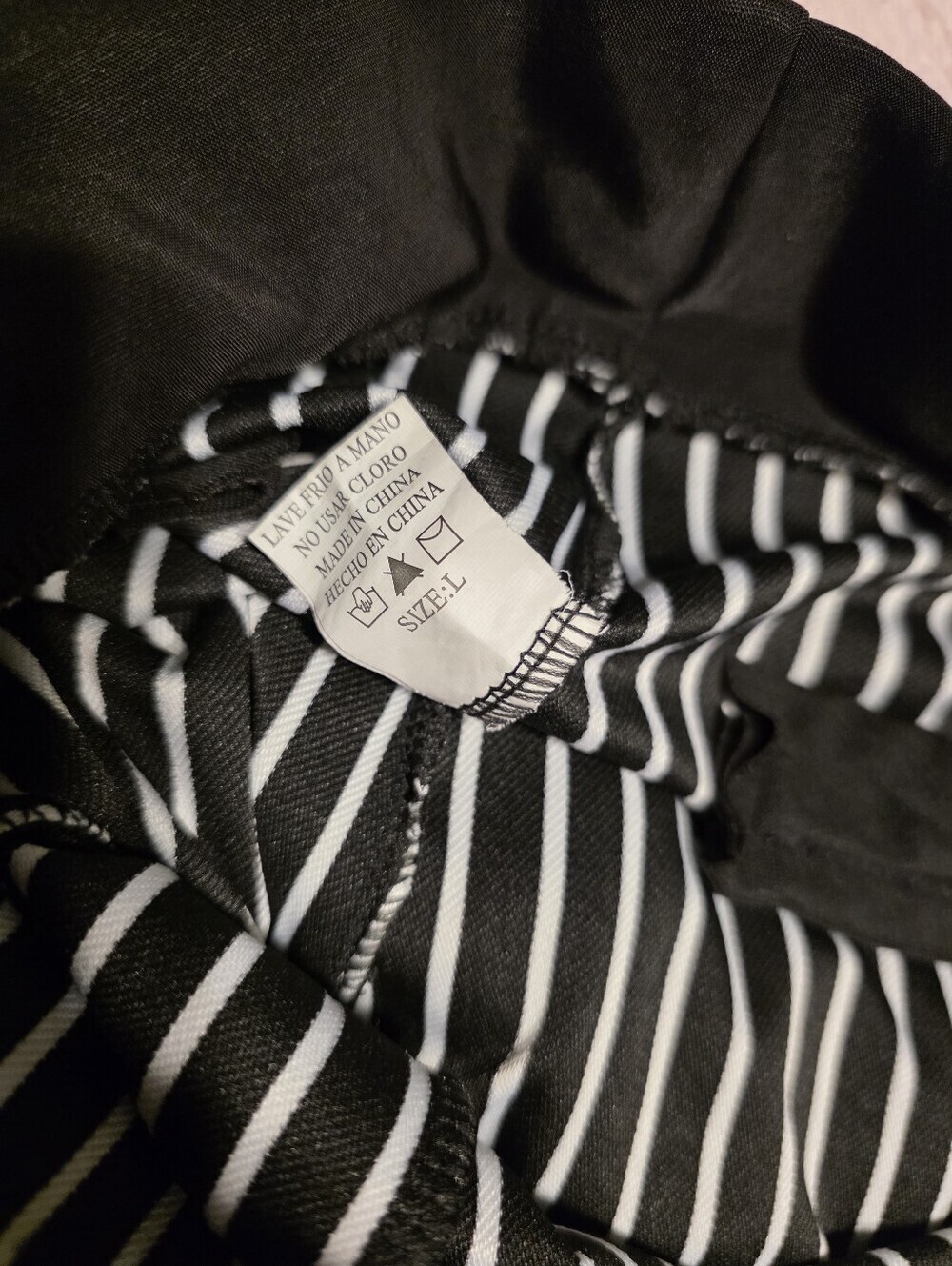 Black and White Vertical Stripe Trousers - Picture 4 of 5